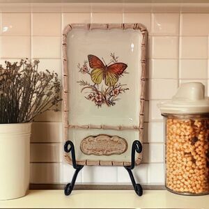 Treasure Craft Souvenir Trinket Dish Catchall Incense Burner Vtg‎ MCM Butterfly